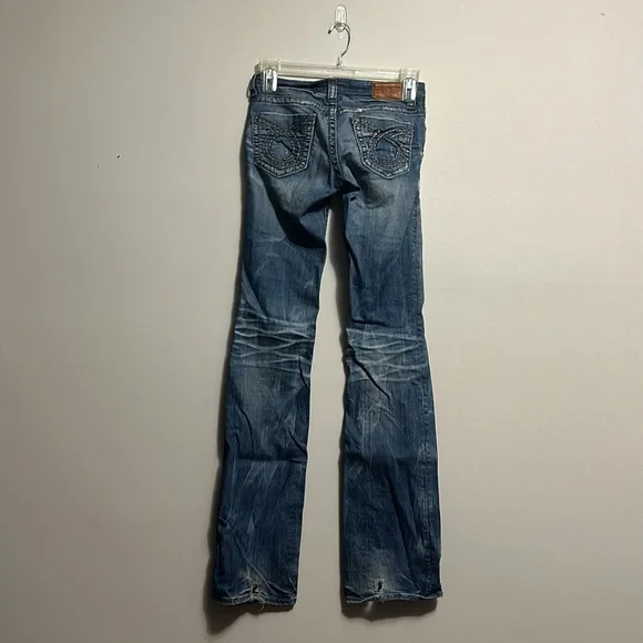 Big Star Liv bootcut distressed denim jeans low rise 27XXL extra long - Picture 6 of 8